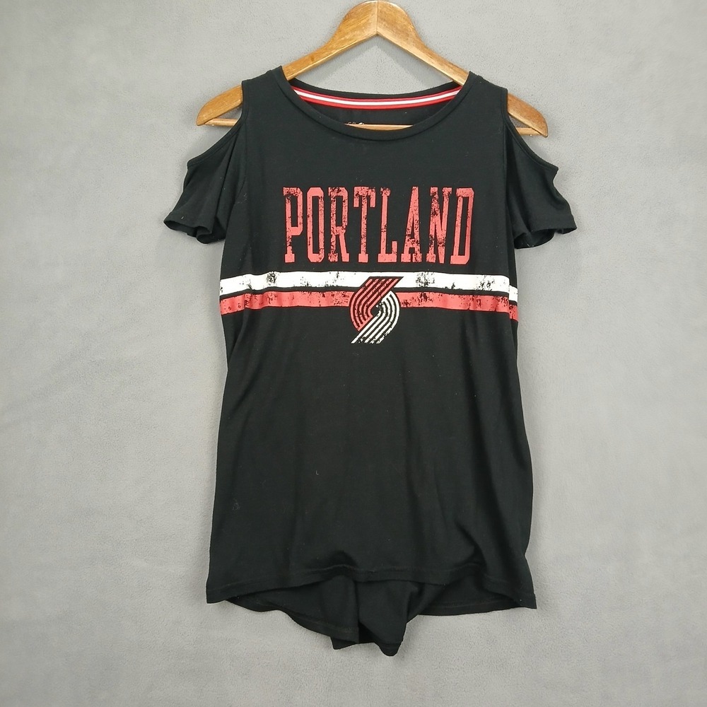 Portland Trail Blazers T-Shirt Women S Black G-III 4Her By Carl Banks Basketball